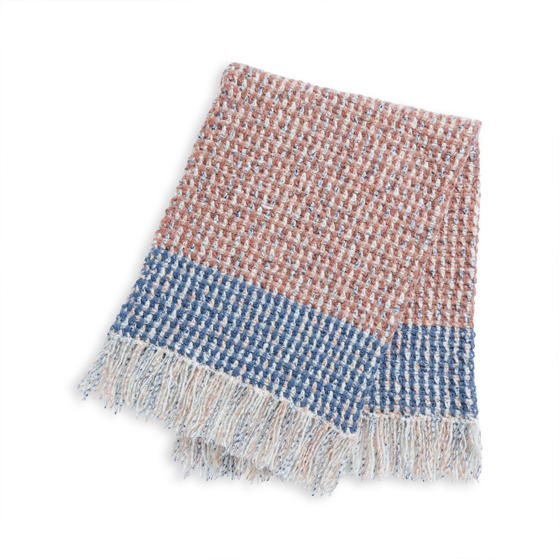 Free Bernat Big Stripe Moss Stitch Crochet Blanket Pattern