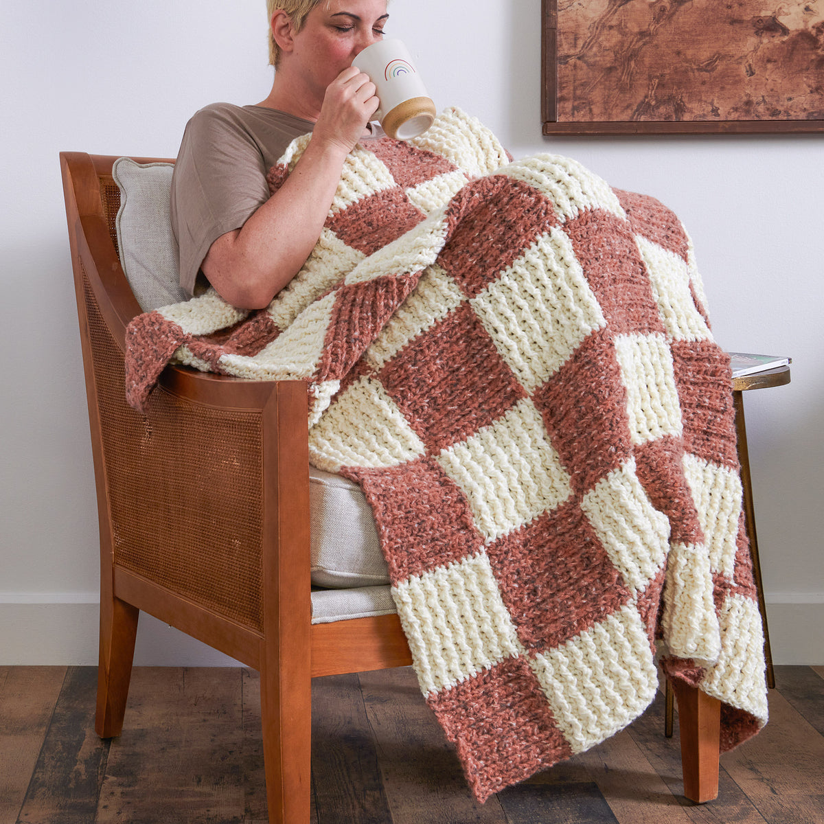 Crochet Blanket made in Bernat Felted Yarn