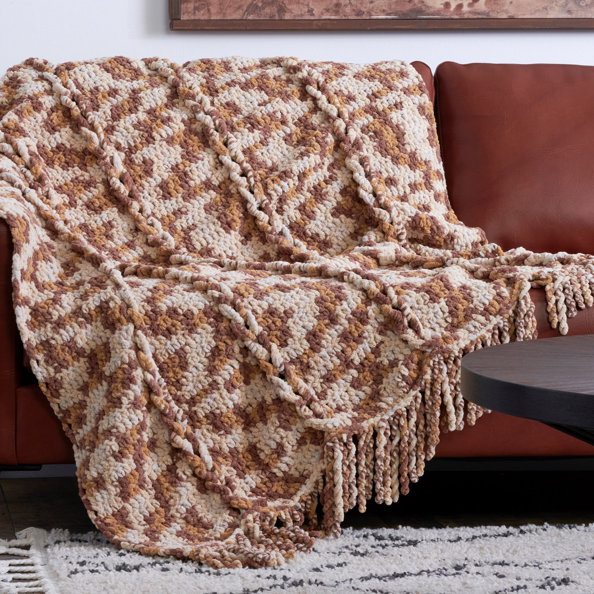 Free Bernat Twisting Braid Crochet Blanket Pattern