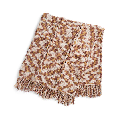 Bernat Twisting Braid Crochet Blanket Single Size / Rattan