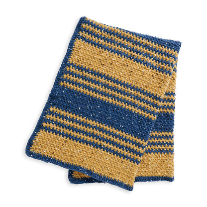 Bernat Linen Stitch Stripes Crochet Blanket Single Size / Amber Tweed