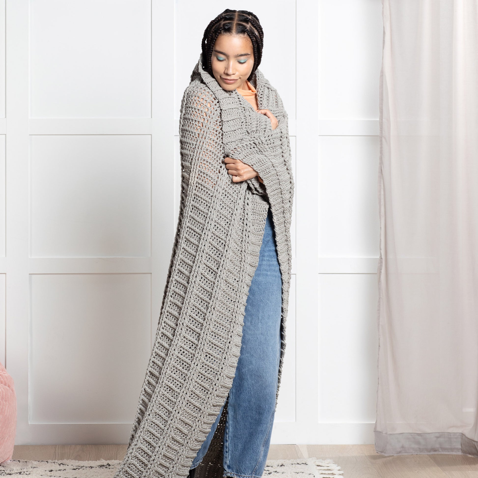 Free Bernat Bold Ridges Crochet Blanket Pattern