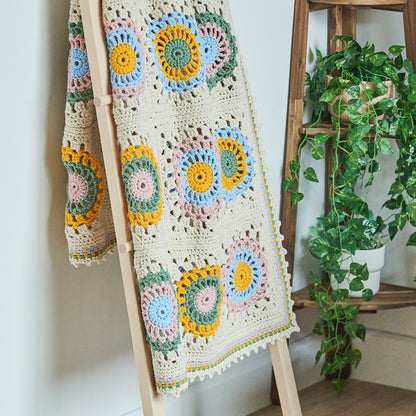 Bernat Picot Edged Crochet Granny Blanket Crochet Blanket made in Bernat Maker Yarn