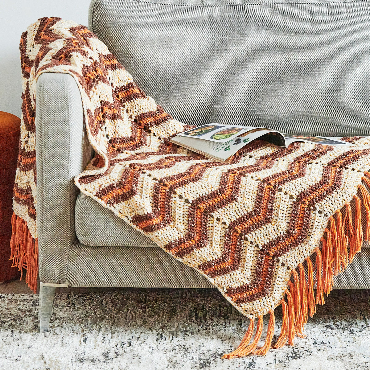 Crochet Blanket made in Bernat Lattice Yarn