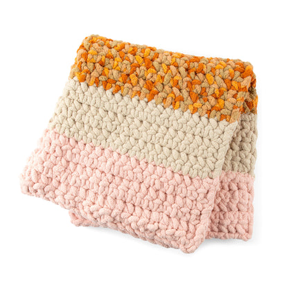 Bernat Happy Harvest Striped Crochet Blanket Pink Dust