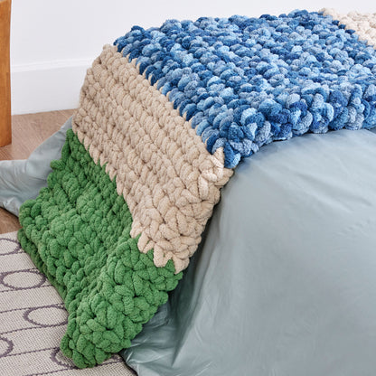 Bernat Happy Harvest Striped Crochet Blanket Green Frost