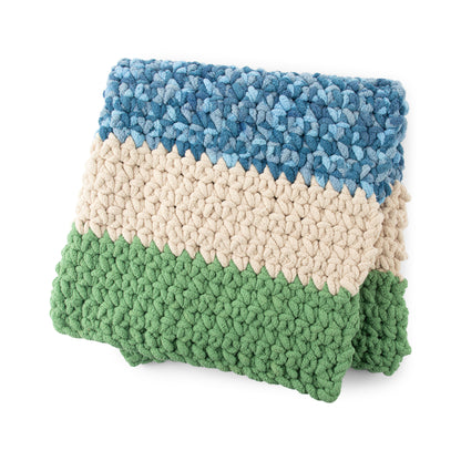 Bernat Happy Harvest Striped Crochet Blanket Green Frost