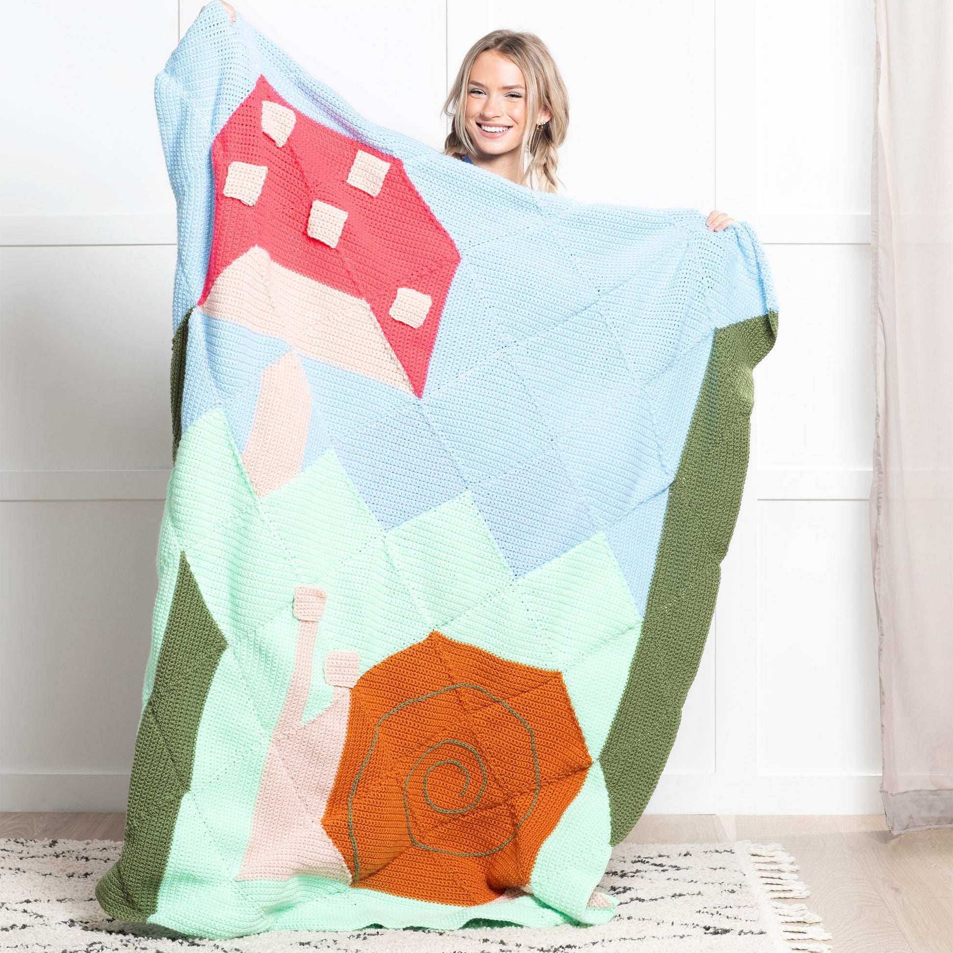 Free Bernat Fun-Guy Garden Crochet Blanket Pattern