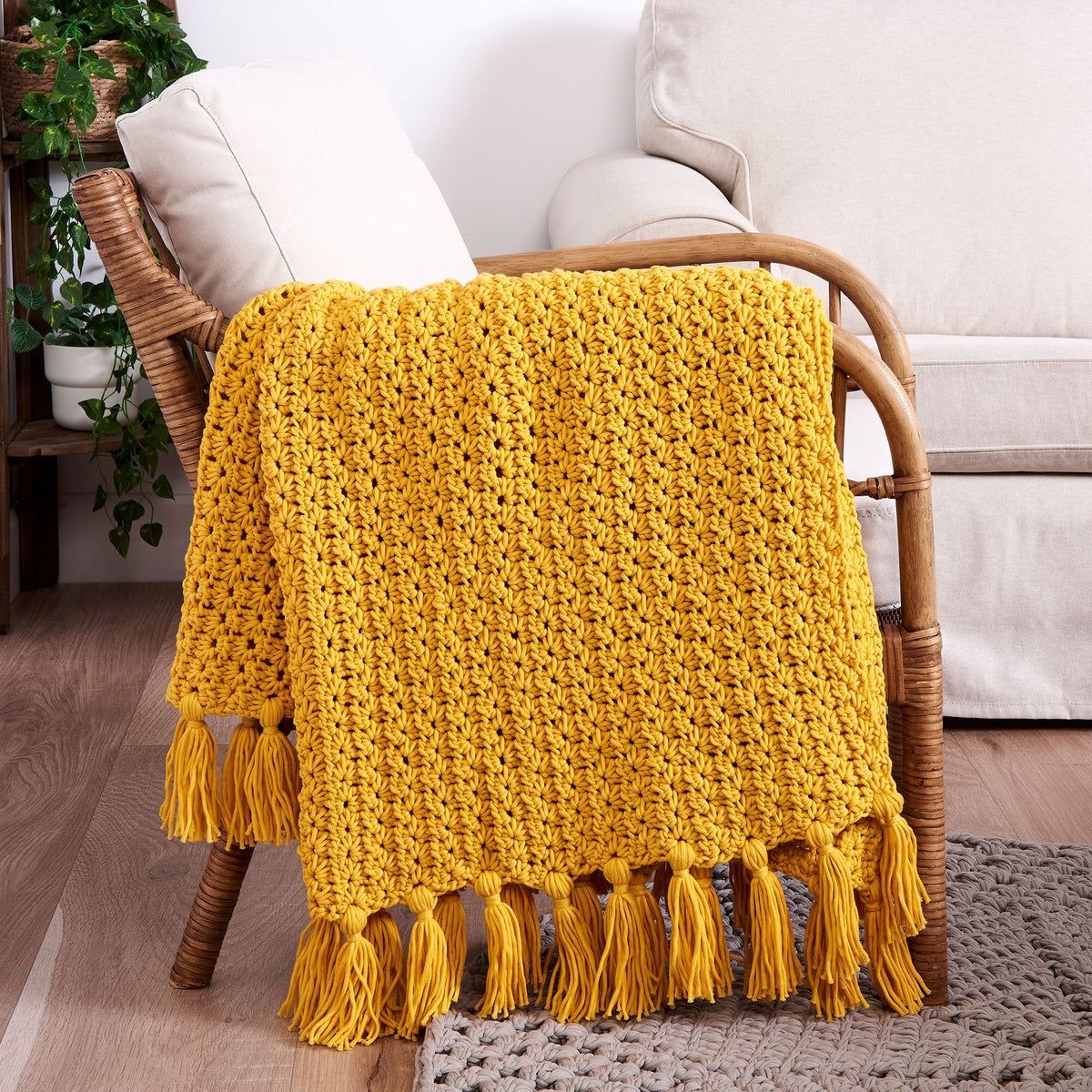 Crochet Blanket made in Bernat Maker Yarn