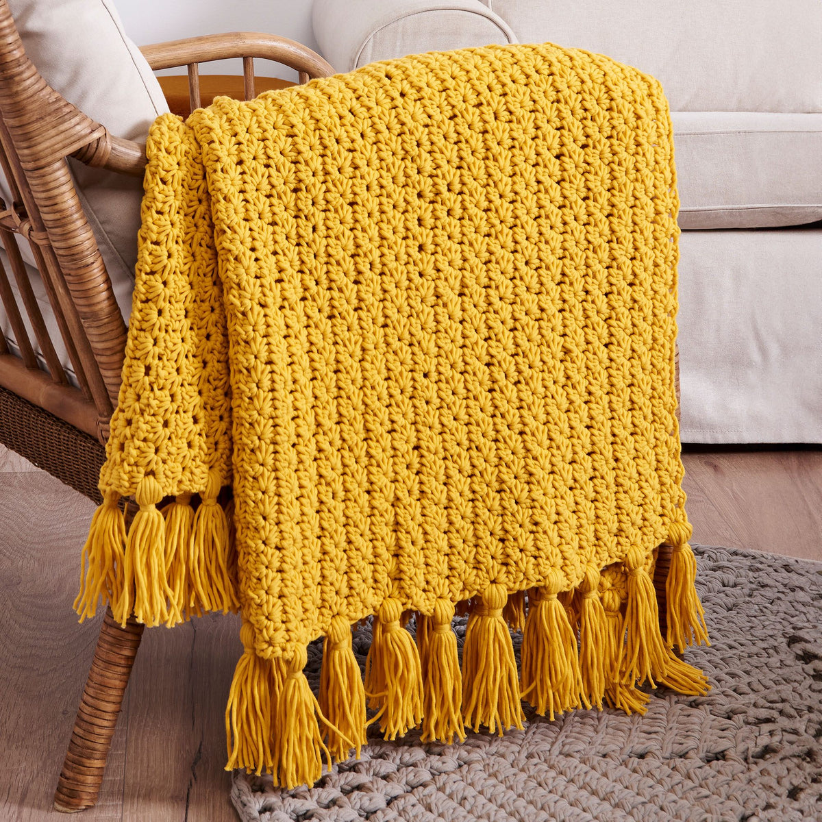Crochet Blanket made in Bernat Maker Yarn