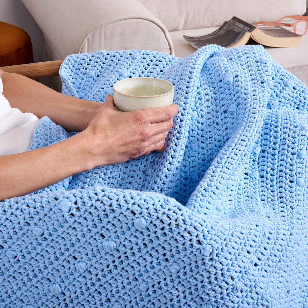 Crochet Blanket made in Bernat Maker Yarn