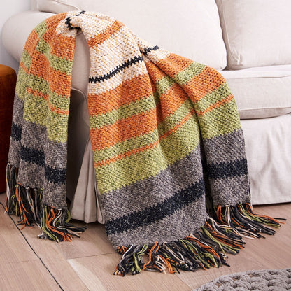 Bernat Tweed Stripes Crochet Blanket Crochet Blanket made in Bernat Lattice Yarn