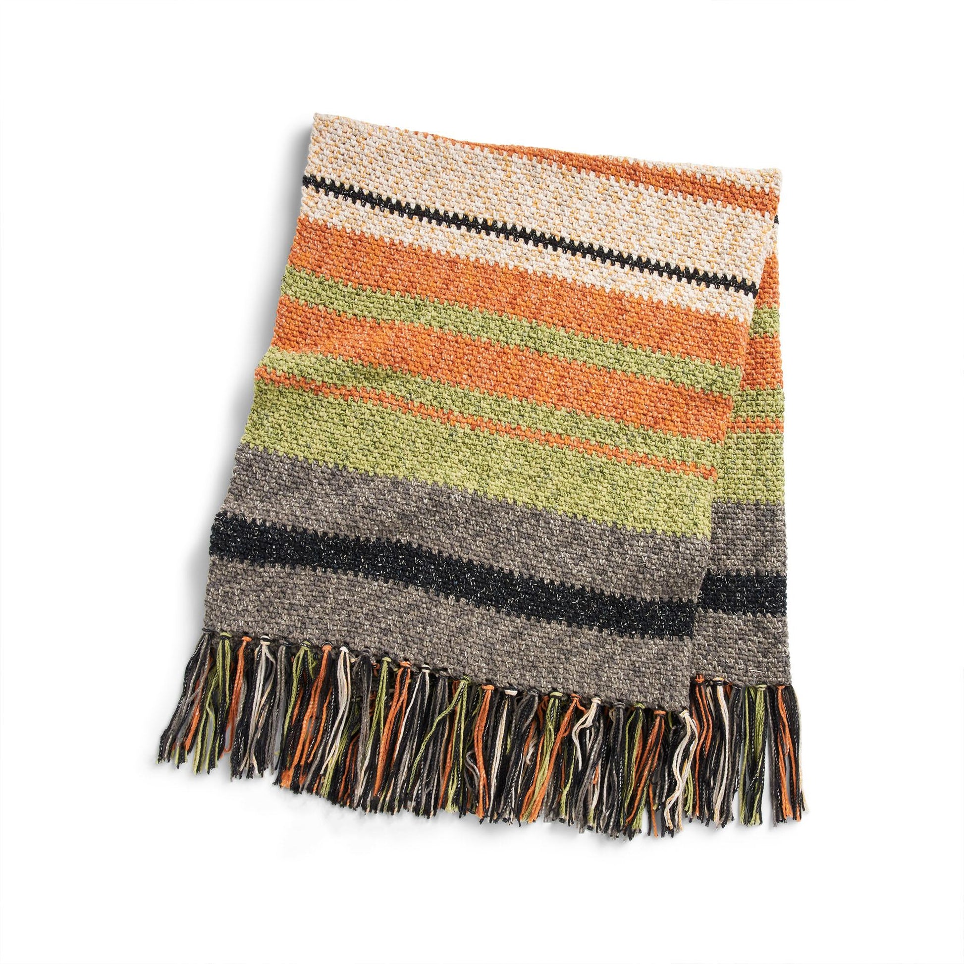Free Bernat Tweed Stripes Crochet Blanket Pattern