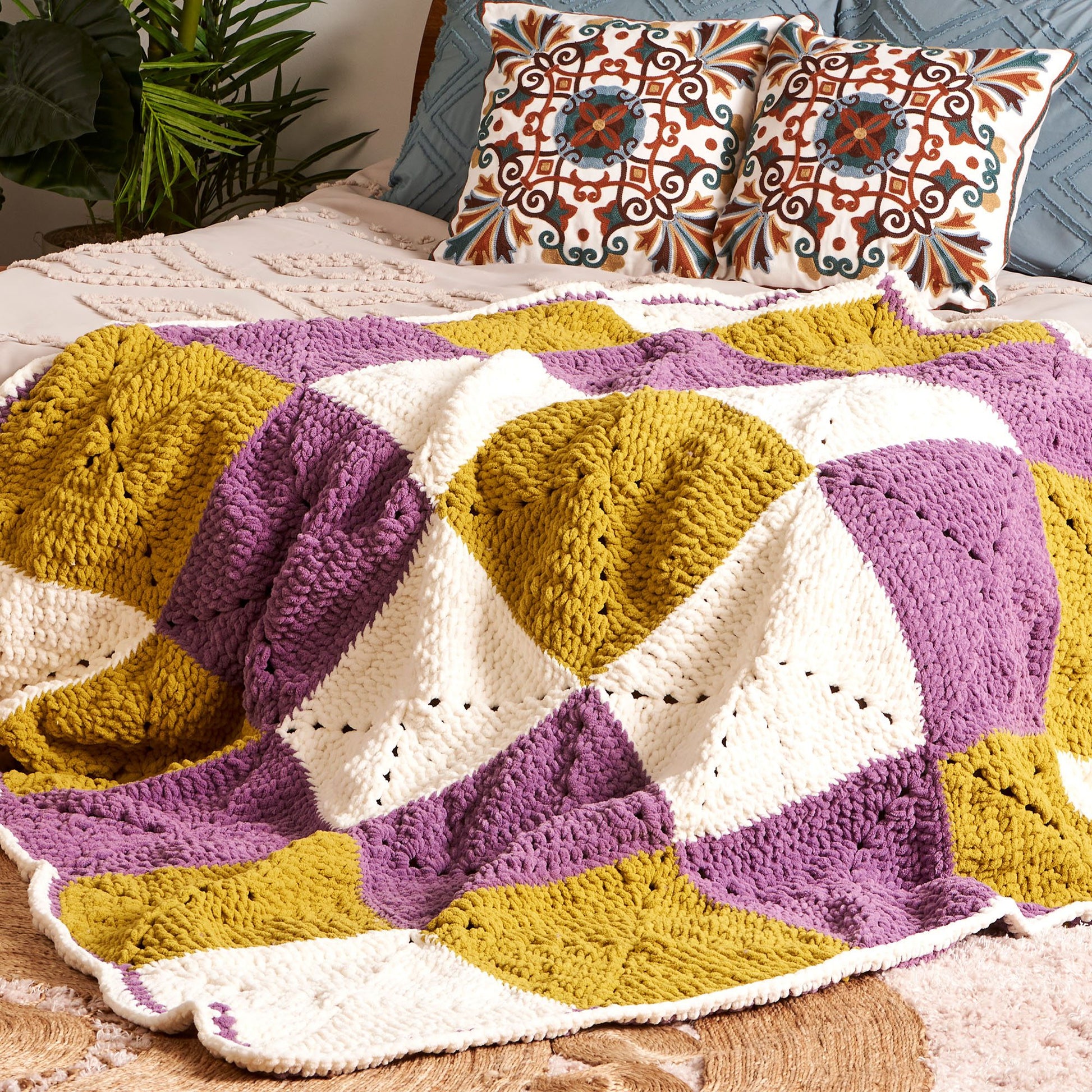 Free Bernat Crochet Block Party Blanket Pattern