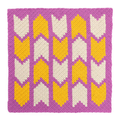 Bernat C2C Crochet Geo Arrow Blanket Crochet Blanket made in Bernat Maker Yarn