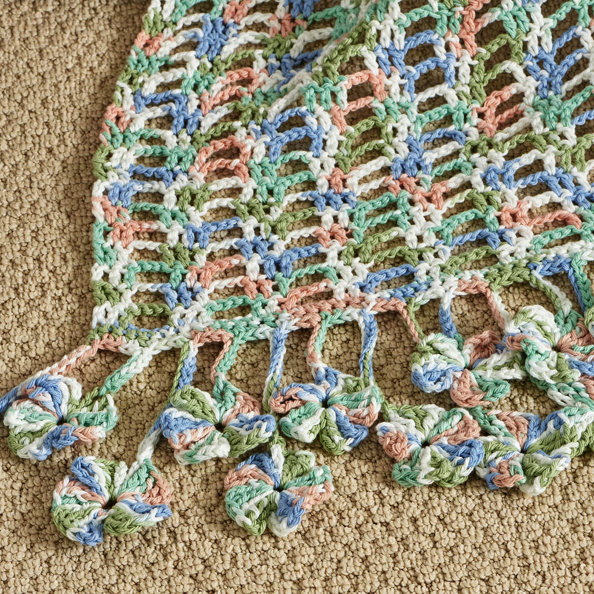 Crochet Blanket made in Bernat Handicrafter Cotton Yarn