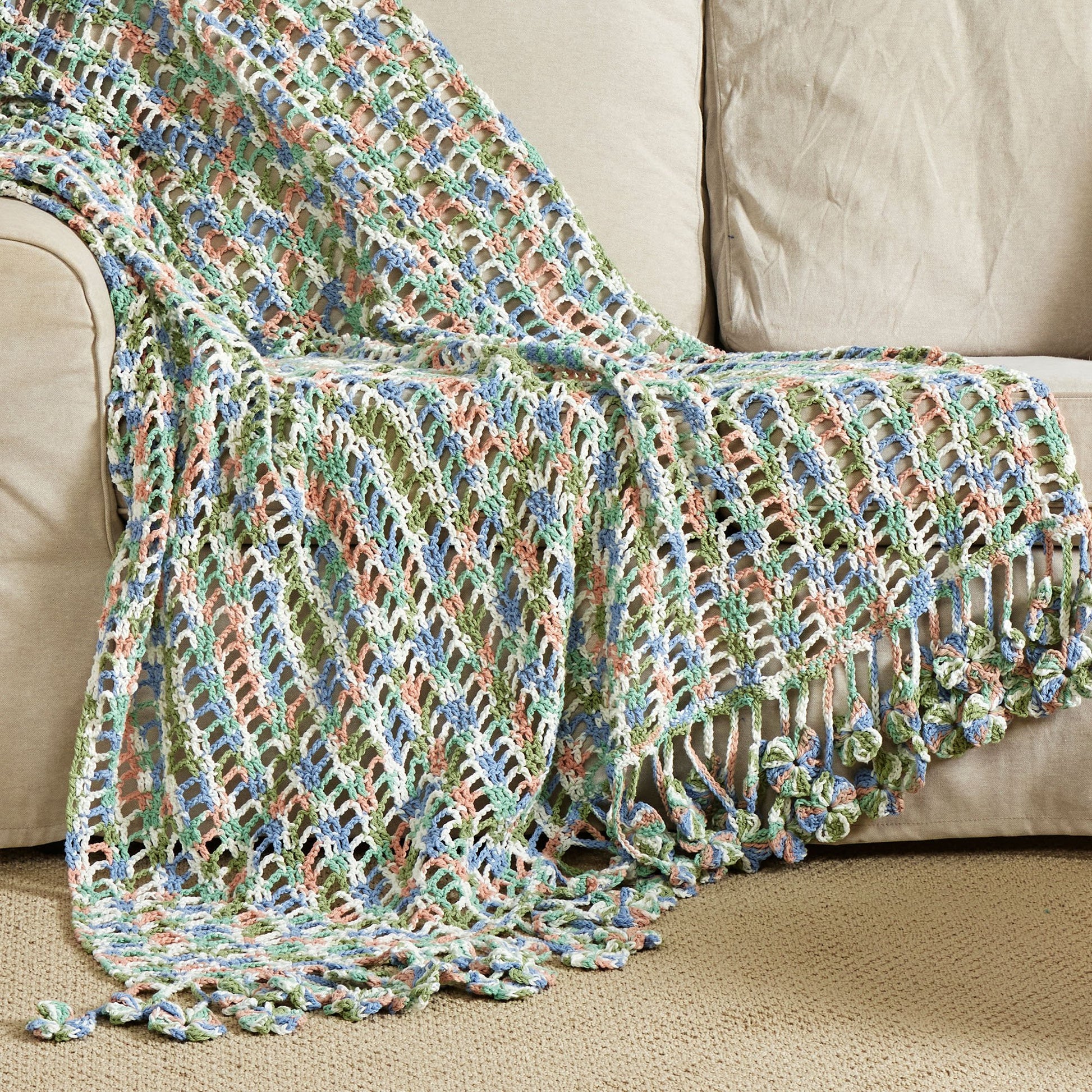 Free Bernat Crochet Floral Blanket Pattern