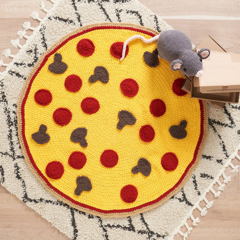 Free Easy Bernat Crochet Pizza Blanket Pattern | Yarnspirations