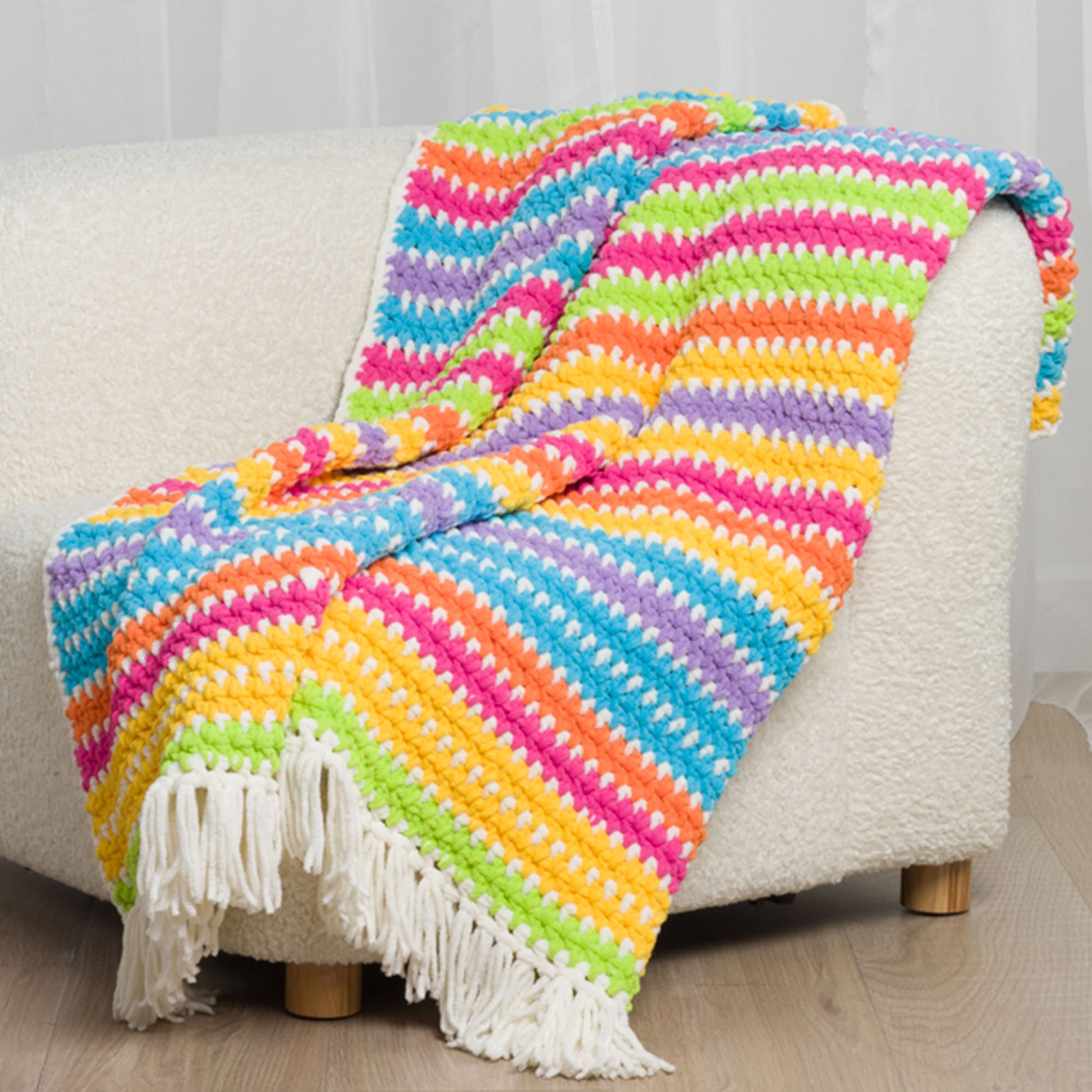 Free Bernat Feel The Colors Crochet Blanket Pattern