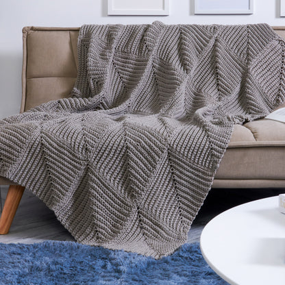 Bernat Mighty Ridge Crochet Afghan Gray