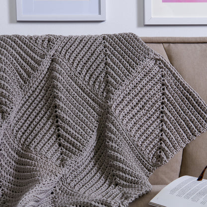 Bernat Mighty Ridge Crochet Afghan Gray