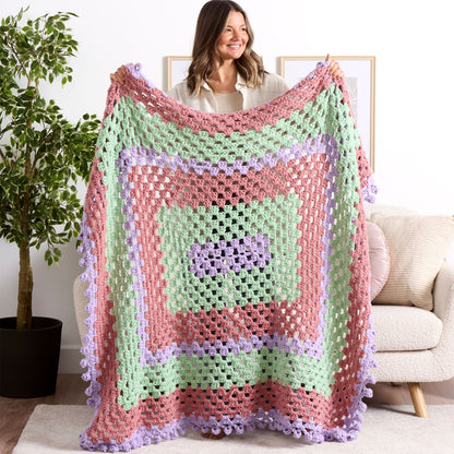 Bernat Bobble Edge Crochet Granny Blanket Bernat Bobble Edge Crochet Granny Blanket
