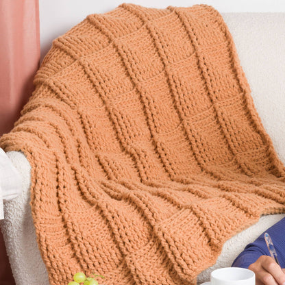 Bernat Embossed Faux-Miter Crochet Throw Bernat Embossed Faux-Miter Crochet Throw