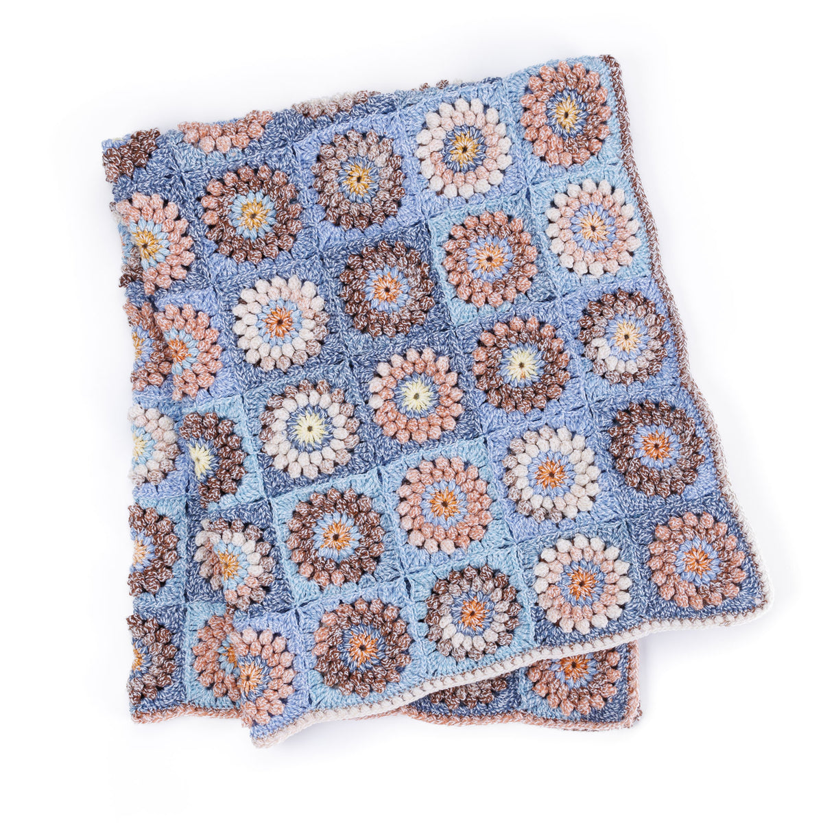 A crochet blanket with a starburst texture, Version 1