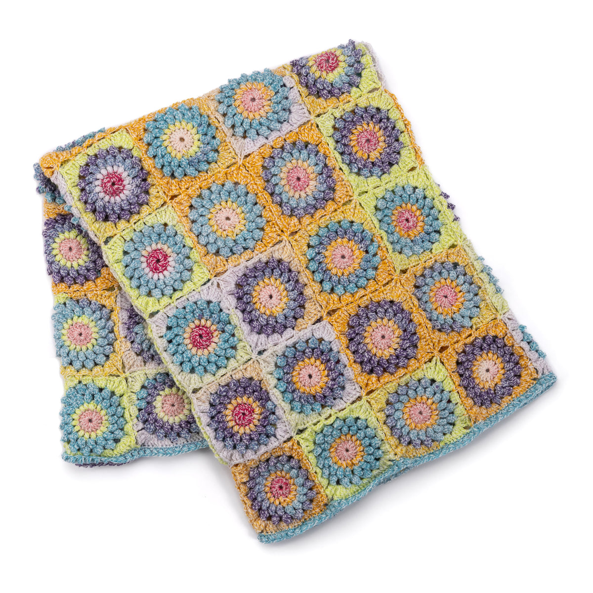 A crochet blanket with a starburst texture, Version 2