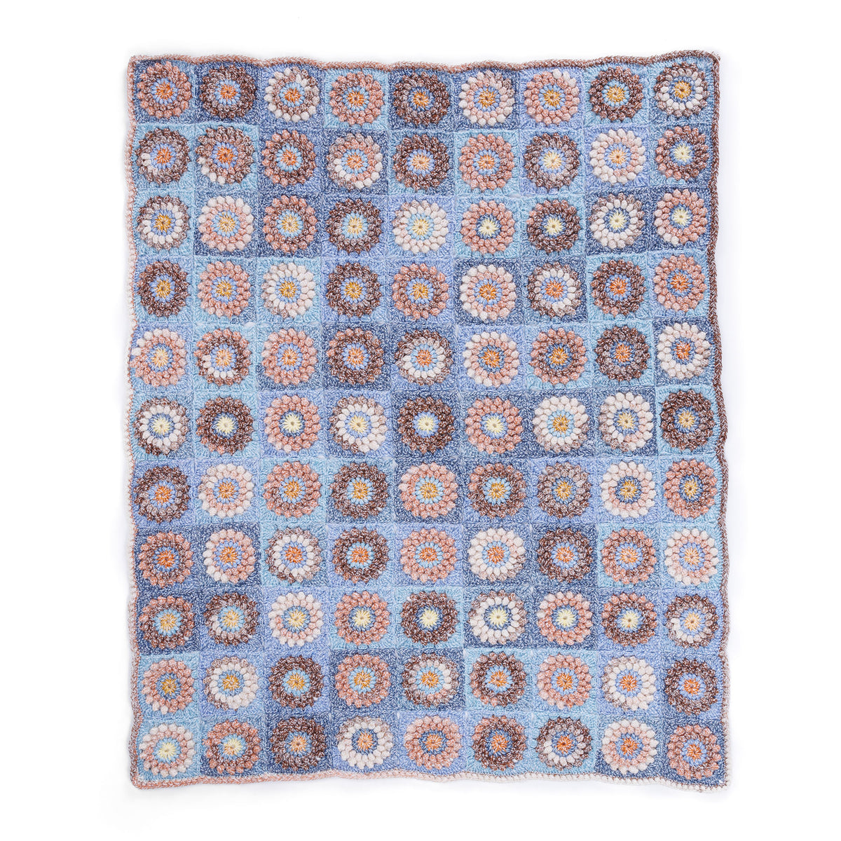 A crochet blanket with a starburst texture, Version 1