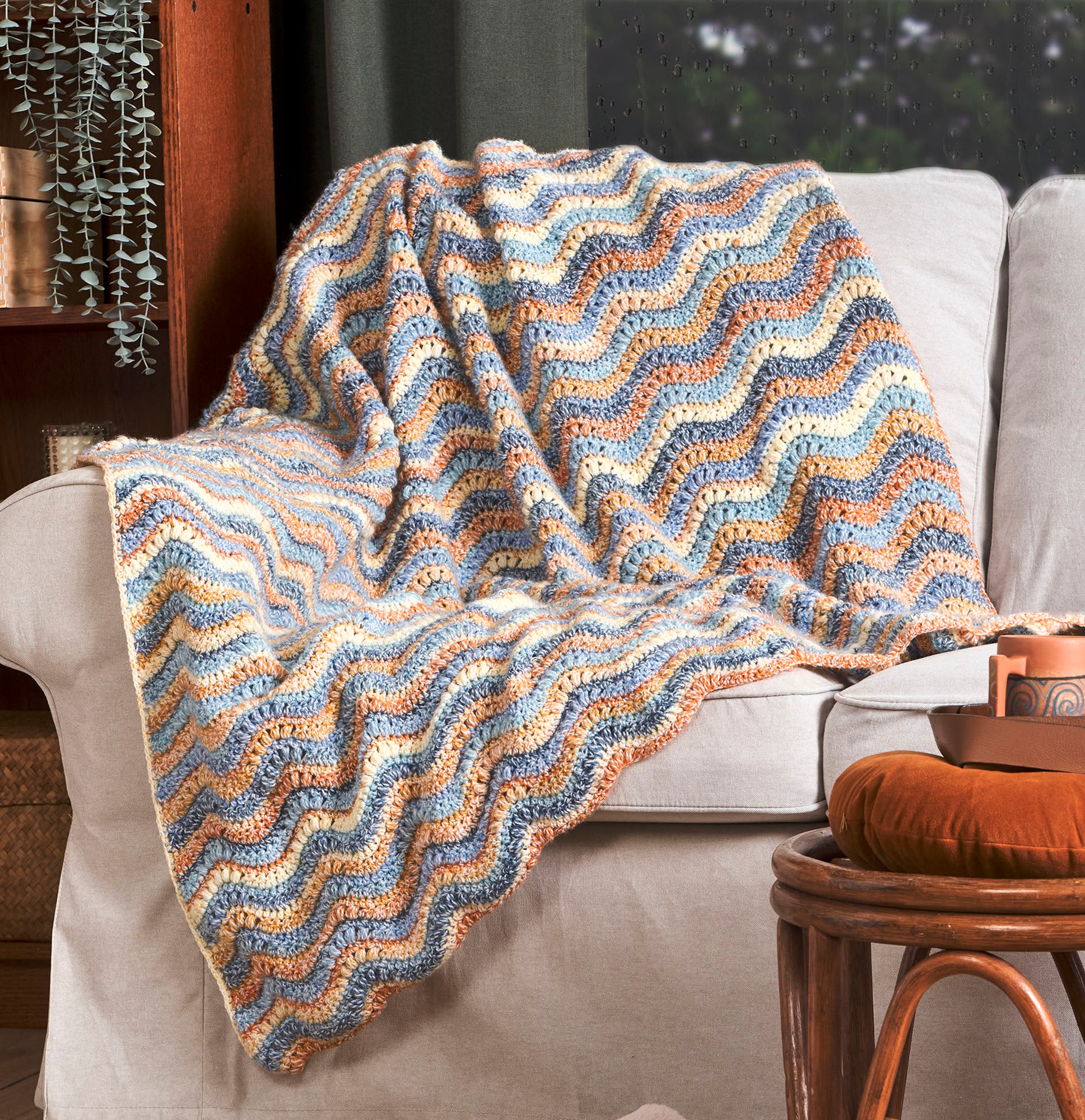 Bernat Rippled Puff Stitch Crochet Blanket