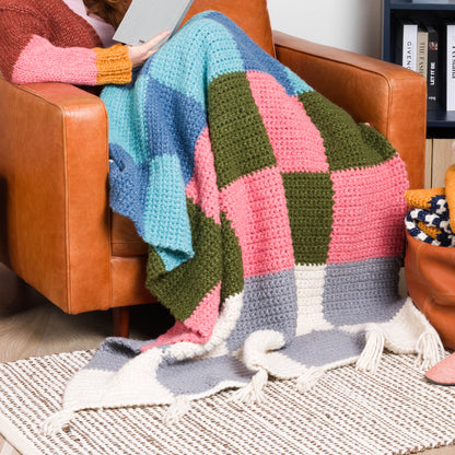 Bernat Crochet Contrast Check Blanket Bernat Crochet Contrast Check Blanket