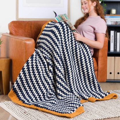 Bernat Ticking Stripe Crochet Blanket Bernat Ticking Stripe Crochet Blanket