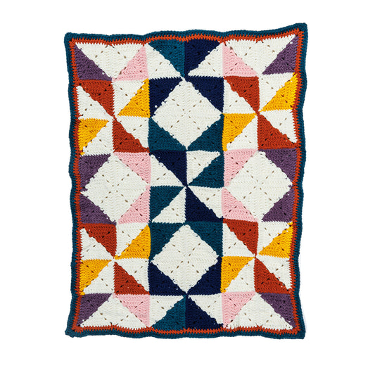 Geosquares Crochet Blanket made using Bernat yarn