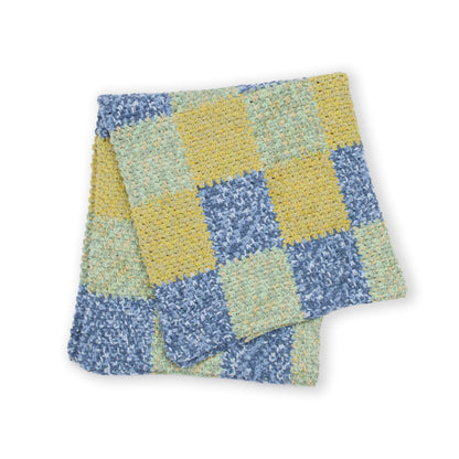 Bernat Misty Hollow Crochet Checkerboard Blanket Misty Hollow Crochet Checkerboard Blanket made using Bernat yarn