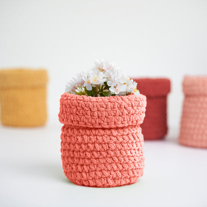 Bernat Crochet One & Done Hanging Basket Trio Terracotta Rose