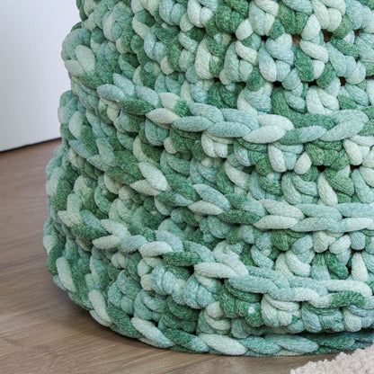 Bernat Crochet Textured Bands Basket Crochet Basket made in Bernat Plush Big Yarn
