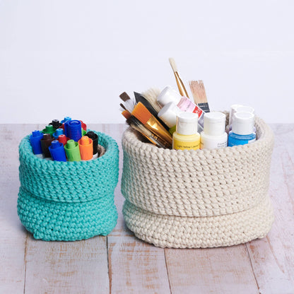 Bernat Beginner Crochet Dynamic Duo Baskets All Variants