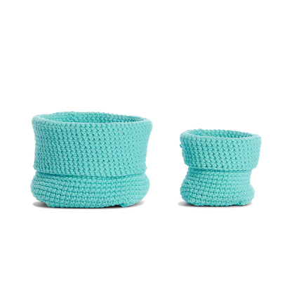 Bernat Beginner Crochet Dynamic Duo Baskets Aqua