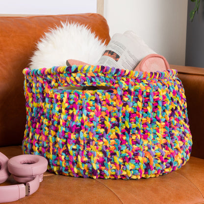 Bernat Pixelated Ridges Crochet Basket Bernat Pixelated Ridges Crochet Basket