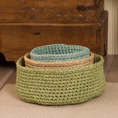 Bernat Three Crochet Nesting Baskets All Variants
