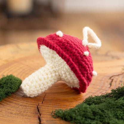 Bernat Crochet Mushroom Ornament Crochet Ornament made in Bernat Yarn