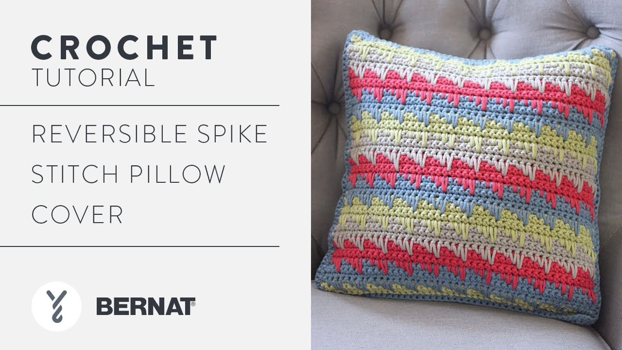 Bernat Reversible Spike Stitch Pillow Cover Crochet