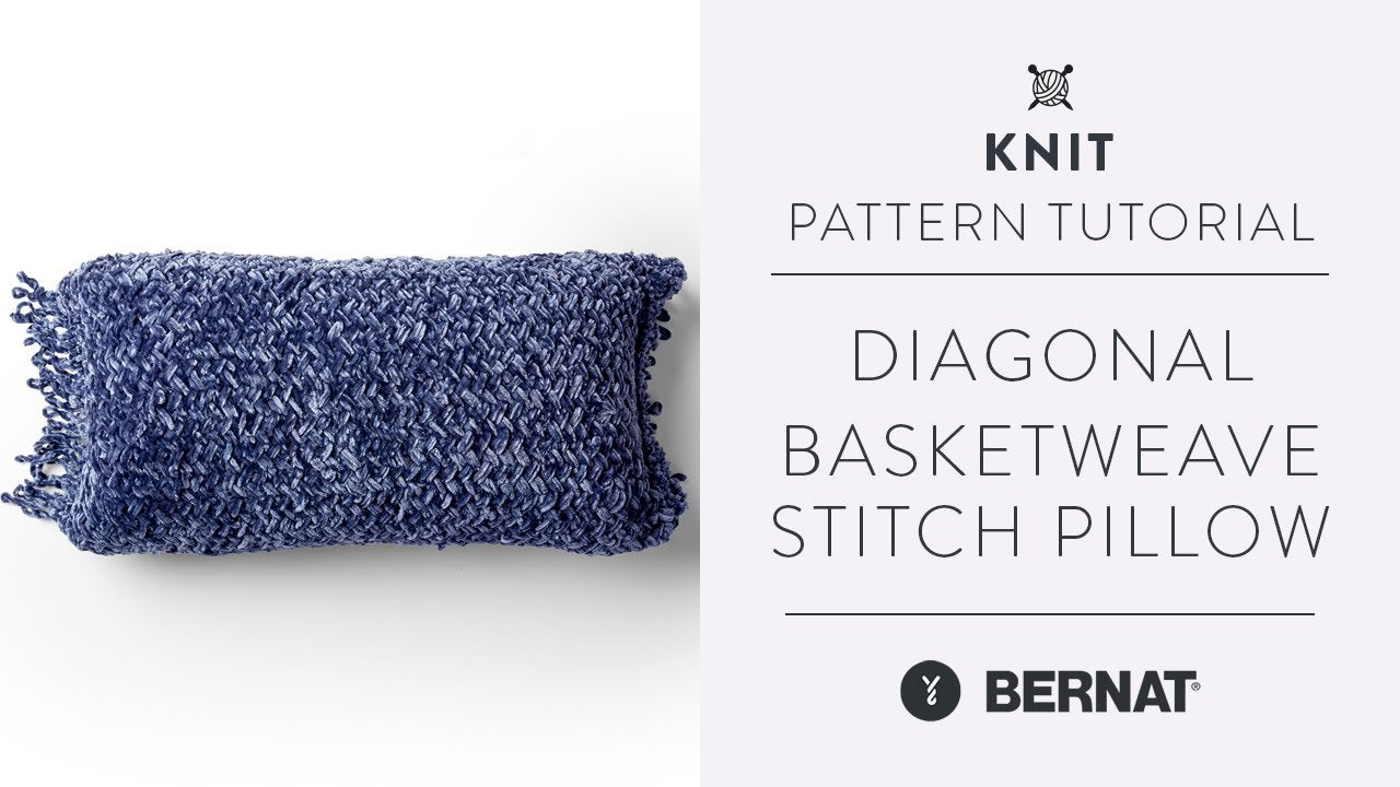 Bernat Diagonal Basketweave Knit Stitch Pillow