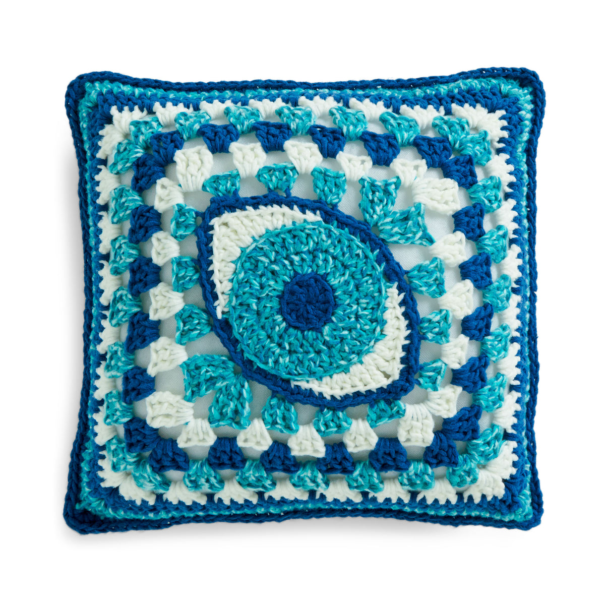 Crochet Pillow made in Bernat Forever Fleece Yarn