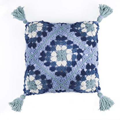 Bernat Granny’s Diamonds Crochet Throw Pillow Granny’s diamonds crochet pillow made using Bernat All in One Blanket Granny yarns.