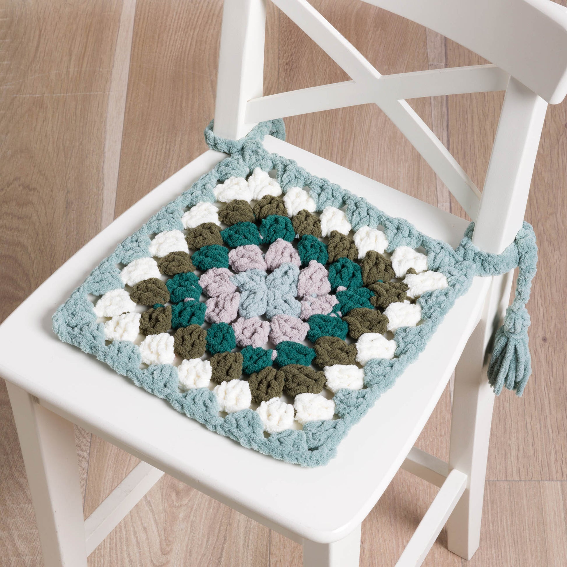 Free Easy Bernat Crochet Charmed Square Chair Pads Pattern | Yarnspirations free-easy-bernat-crochet-charmed-square-chair-pad-s-pattern-yarnspirations