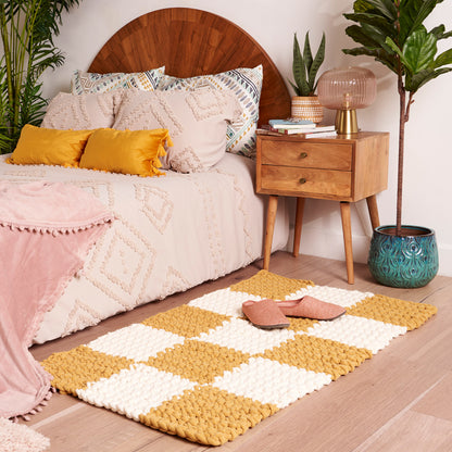 Bernat Fun Crochet Checkerboard Rug  Crochet Rug  made in Bernat Yarn