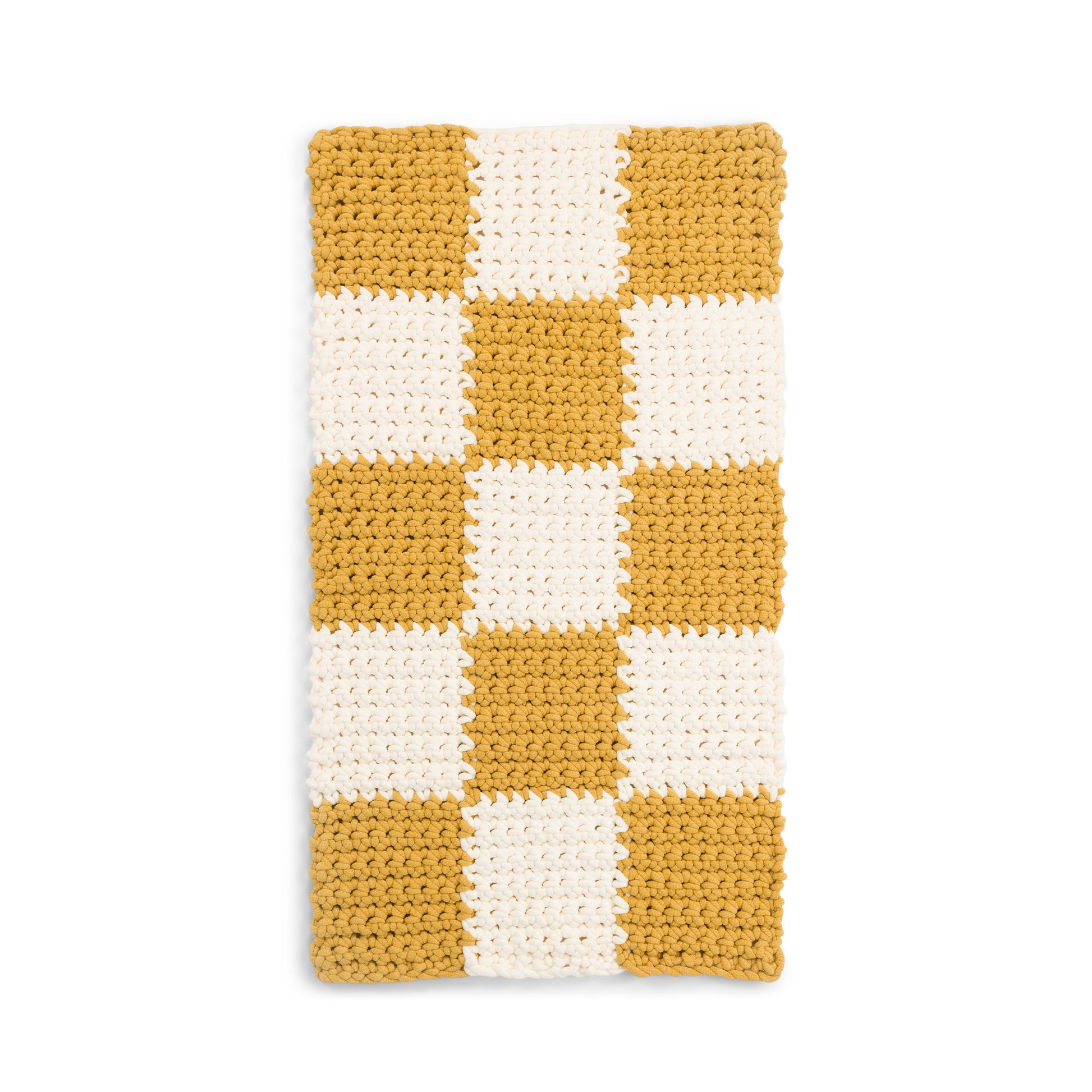 Free Bernat Fun Crochet Checkerboard Rug  Pattern