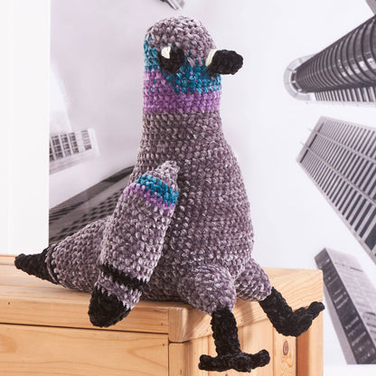 Bernat Crochet Gideon the Pigeon Crochet Toy made in Bernat Yarn